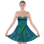 Green and blue design Strapless Bra Top Dress