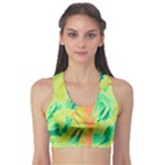 Green and orange abstraction Sports Bra