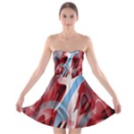 Blue and red smoke Strapless Bra Top Dress