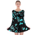 Painter was here - cyan Long Sleeve Skater Dress