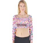 Foodpaper01 05 Long Sleeve Crop Top (Tight Fit)