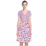 Foodpaper01 05 Short Sleeve Front Wrap Dress
