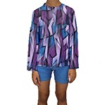Purple decorative abstract art Kids  Long Sleeve Swimwear
