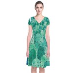 46 2 Short Sleeve Front Wrap Dress