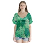 46 2 V-Neck Flutter Sleeve Top