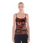Red and brown abstraction Spaghetti Strap Top