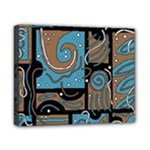 Blue and brown abstraction Canvas 10  x 8 