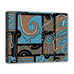 Blue and brown abstraction Deluxe Canvas 20  x 16  