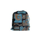 Blue and brown abstraction Drawstring Pouches (Small) 