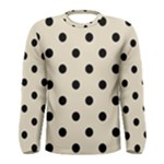 Polka Dots - Black on Pearl Brown Men s Long Sleeve T-shirt