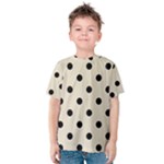 Polka Dots - Black on Pearl Brown Kid s Cotton Tee
