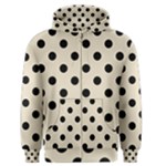 Polka Dots - Black on Pearl Brown Men s Zipper Hoodie