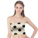 Polka Dots - Black on Pearl Brown Tube Top