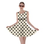 Polka Dots - Black on Pearl Brown Skater Dress