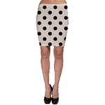 Polka Dots - Black on Pearl Brown Bodycon Skirt