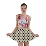 Polka Dots - Black on Pearl Brown Mini Skirt