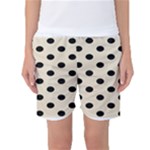 Polka Dots - Black on Pearl Brown Women s Basketball Shorts