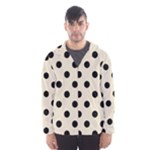 Polka Dots - Black on Pearl Brown Hooded Wind Breaker (Men)