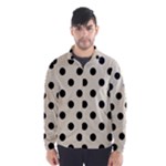 Polka Dots - Black on Pearl Brown Wind Breaker (Men)