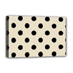 Polka Dots - Black on Pearl Brown Deluxe Canvas 18  x 12  (Stretched)