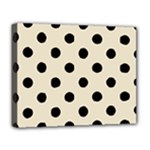 Polka Dots - Black on Pearl Brown Deluxe Canvas 20  x 16  (Stretched)