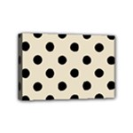 Polka Dots - Black on Pearl Brown Mini Canvas 6  x 4  (Stretched)