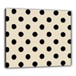 Polka Dots - Black on Pearl Brown Canvas 24  x 20  (Stretched)