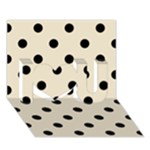 Polka Dots - Black on Pearl Brown I Love You 3D Greeting Card (7x5)
