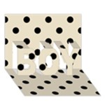 Polka Dots - Black on Pearl Brown BOY 3D Greeting Card (7x5)