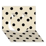 Polka Dots - Black on Pearl Brown Heart 3D Greeting Card (7x5)