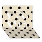 Polka Dots - Black on Pearl Brown LOVE 3D Greeting Card (7x5)