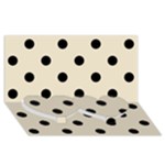 Polka Dots - Black on Pearl Brown Twin Heart Bottom 3D Greeting Card (8x4)
