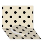Polka Dots - Black on Pearl Brown Circle Bottom 3D Greeting Card (7x5)