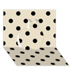 Polka Dots - Black on Pearl Brown Apple 3D Greeting Card (7x5)