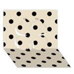 Polka Dots - Black on Pearl Brown Clover 3D Greeting Card (7x5)