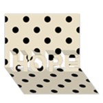 Polka Dots - Black on Pearl Brown HOPE 3D Greeting Card (7x5)