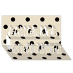 Polka Dots - Black on Pearl Brown Congrats Graduate 3D Greeting Card (8x4)