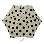 Polka Dots - Black on Pearl Brown Mini Umbrella