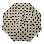 Polka Dots - Black on Pearl Brown Hook Handle Umbrella (Medium)
