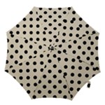 Polka Dots - Black on Pearl Brown Hook Handle Umbrella (Small)