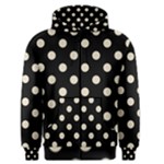 Polka Dots - Pearl Brown on Black Men s Zipper Hoodie