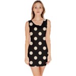 Polka Dots - Pearl Brown on Black Bodycon Dress