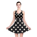 Polka Dots - Pearl Brown on Black Reversible Skater Dress