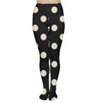 Polka Dots - Pearl Brown on Black Women s Tights