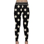 Polka Dots - Pearl Brown on Black Yoga Leggings