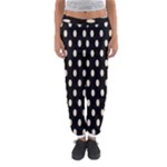 Polka Dots - Pearl Brown on Black Women s Jogger Sweatpants