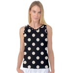 Polka Dots - Pearl Brown on Black Women s Basketball Tank Top