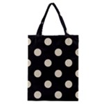 Polka Dots - Pearl Brown on Black Classic Tote Bag
