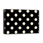 Polka Dots - Pearl Brown on Black Deluxe Canvas 18  x 12  (Stretched)