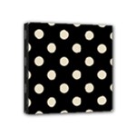 Polka Dots - Pearl Brown on Black Mini Canvas 4  x 4  (Stretched)